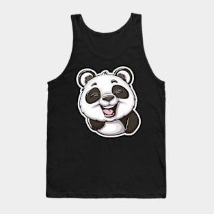 Exuberant Panda Buddy Sticker Tank Top